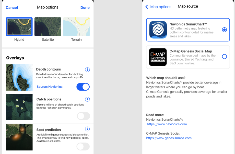 Switching Navionics to C-Map view