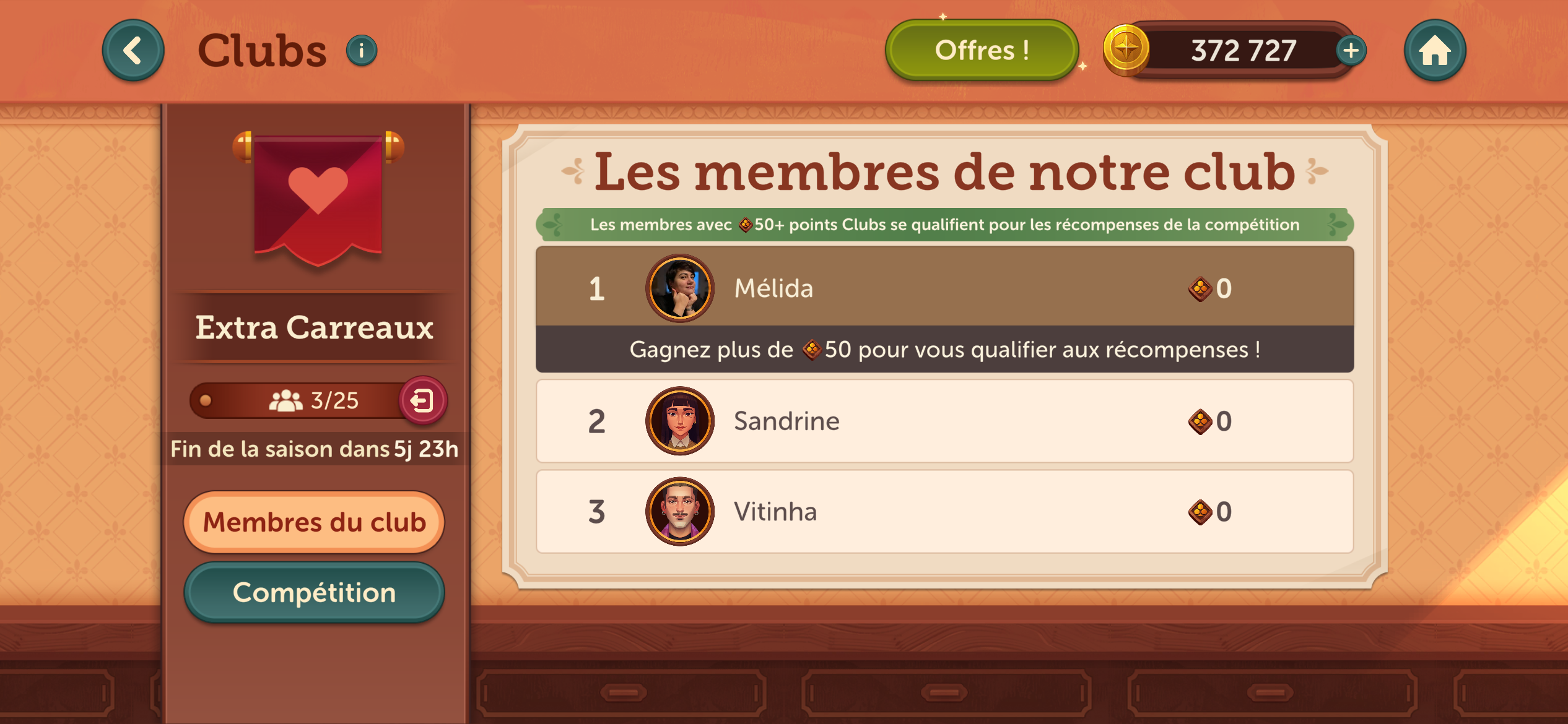 Les membres de notre club