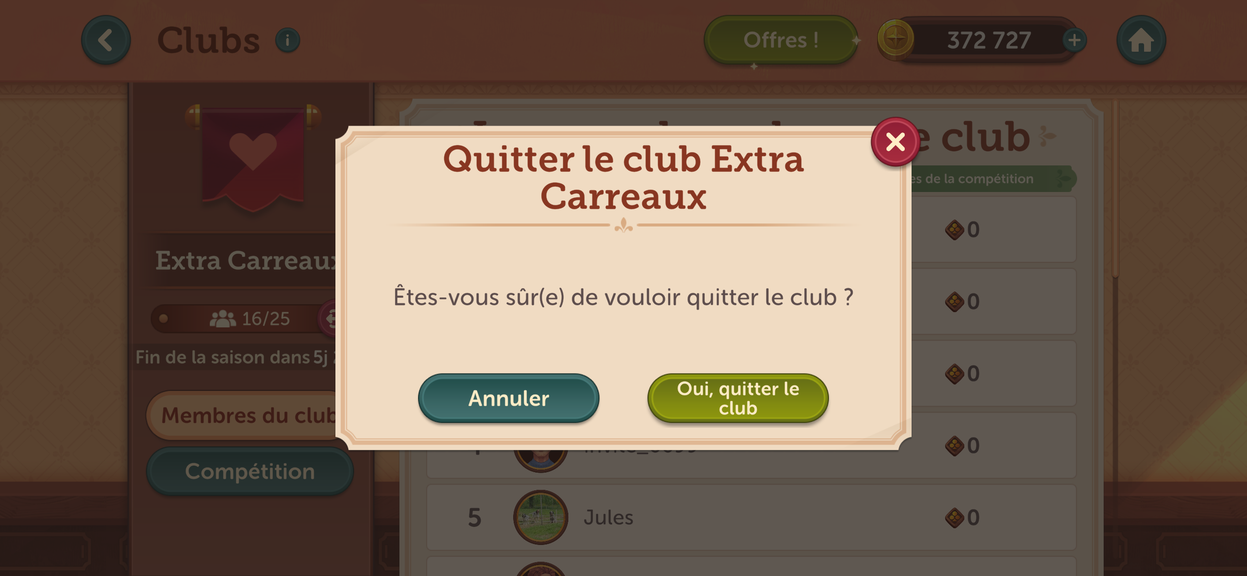 Quitter le club