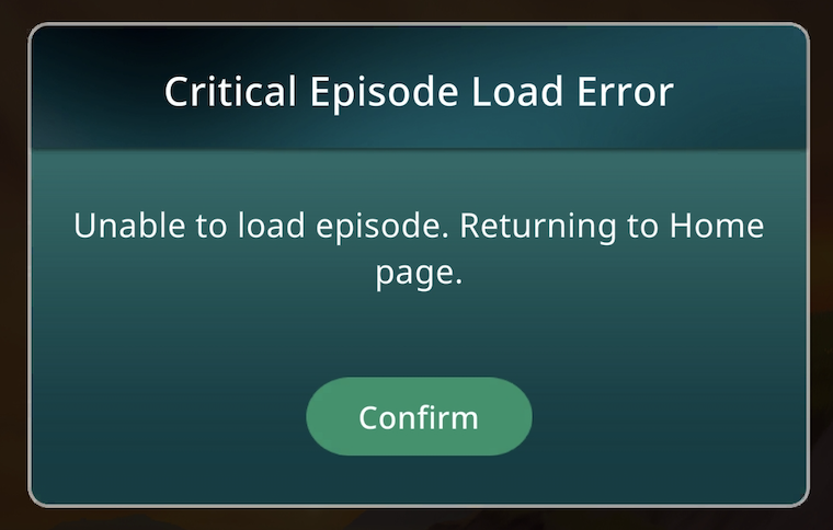 Critical Episode Load Error — Netflix Stories Help Center