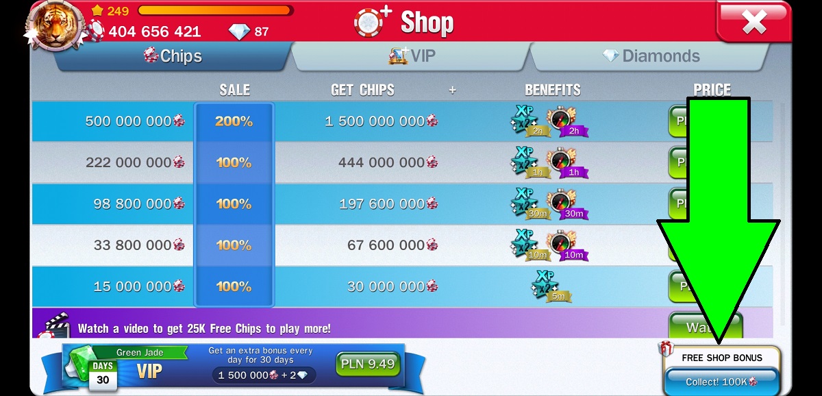 How can I get free chips? — Billionaire Casino Help Center