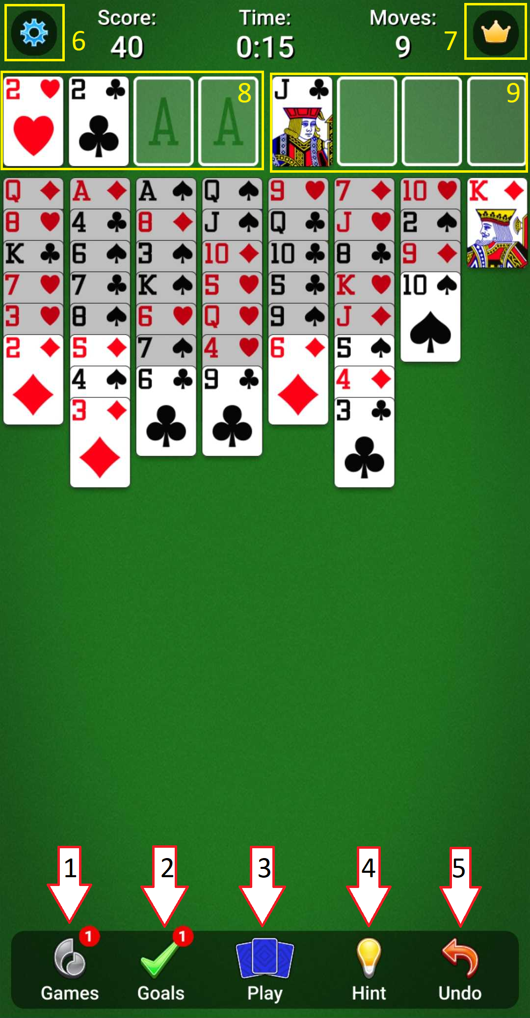 What Does Each Icon Do Freecell Help Center