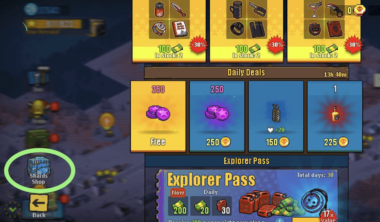r/DeadAhead - Shards Shop can be found in the Main Shop