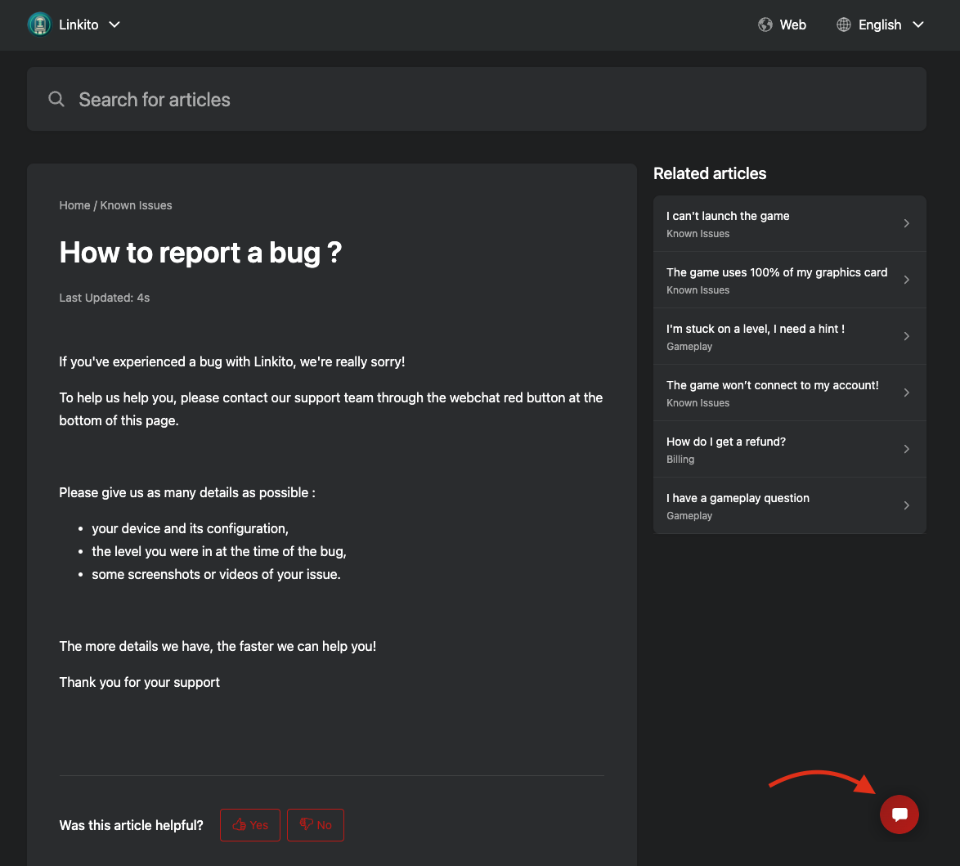 How to report a bug ? — Linkito Help Center