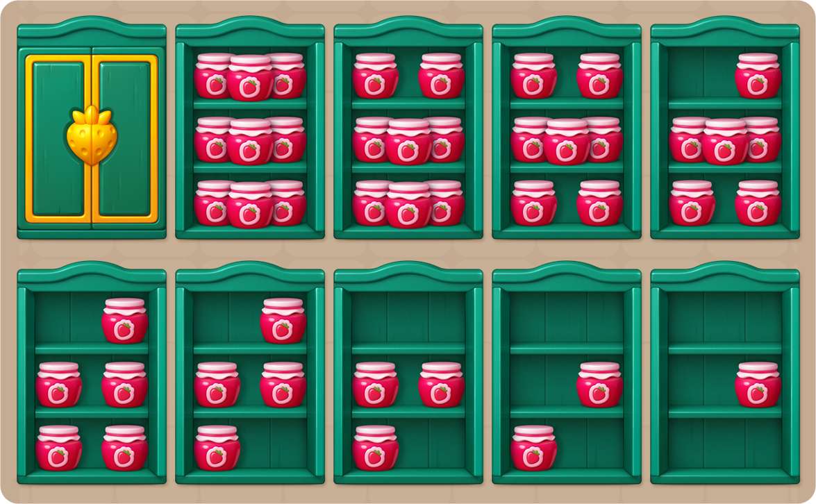 Cabinet with Jars νέο element στο Gardenscapes
