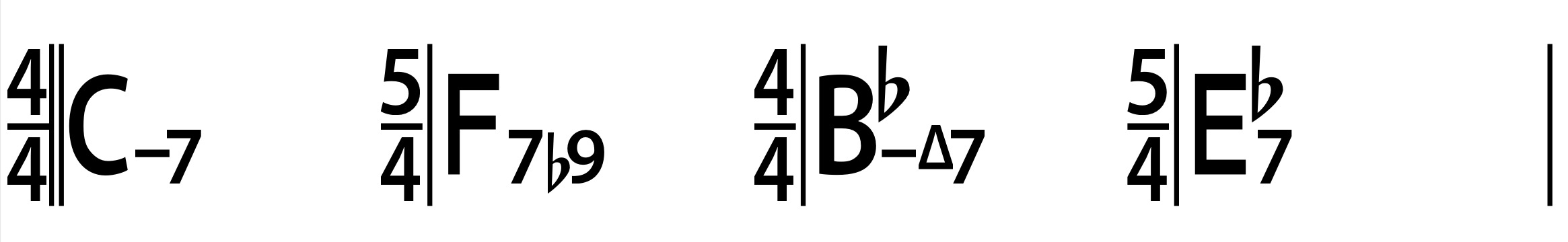 example of 9/4 using 4/4 and 5/4