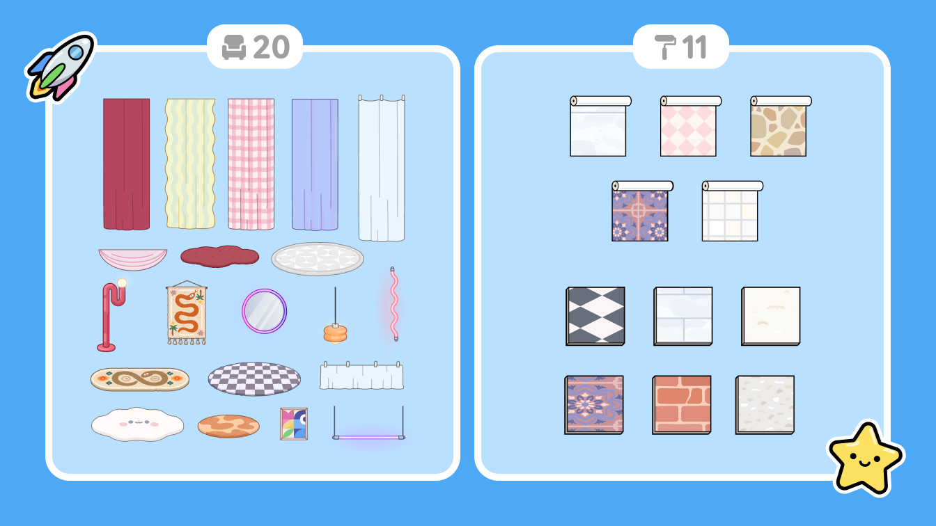 this is an image showing the items included in the free drop with app version 1.134