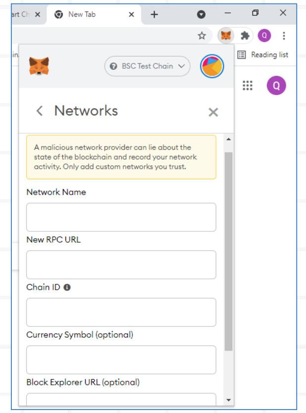 bsc metamask add