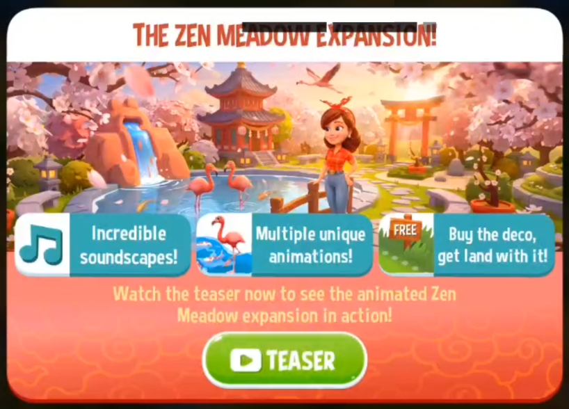 Get the Zen Meadow Expansion! — FarmVille 3 Help Center